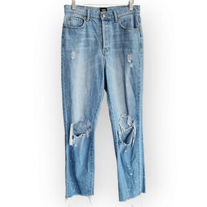 BDG Urban Outfitters High Waisted Slim Straight Tapered Leg Ripped Jeans 28